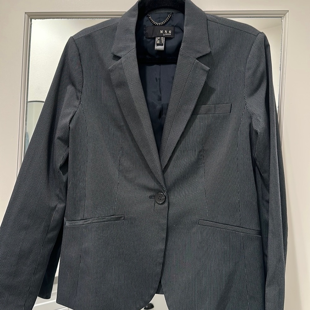 MNG by Mango Womens Pinstripe Blazer